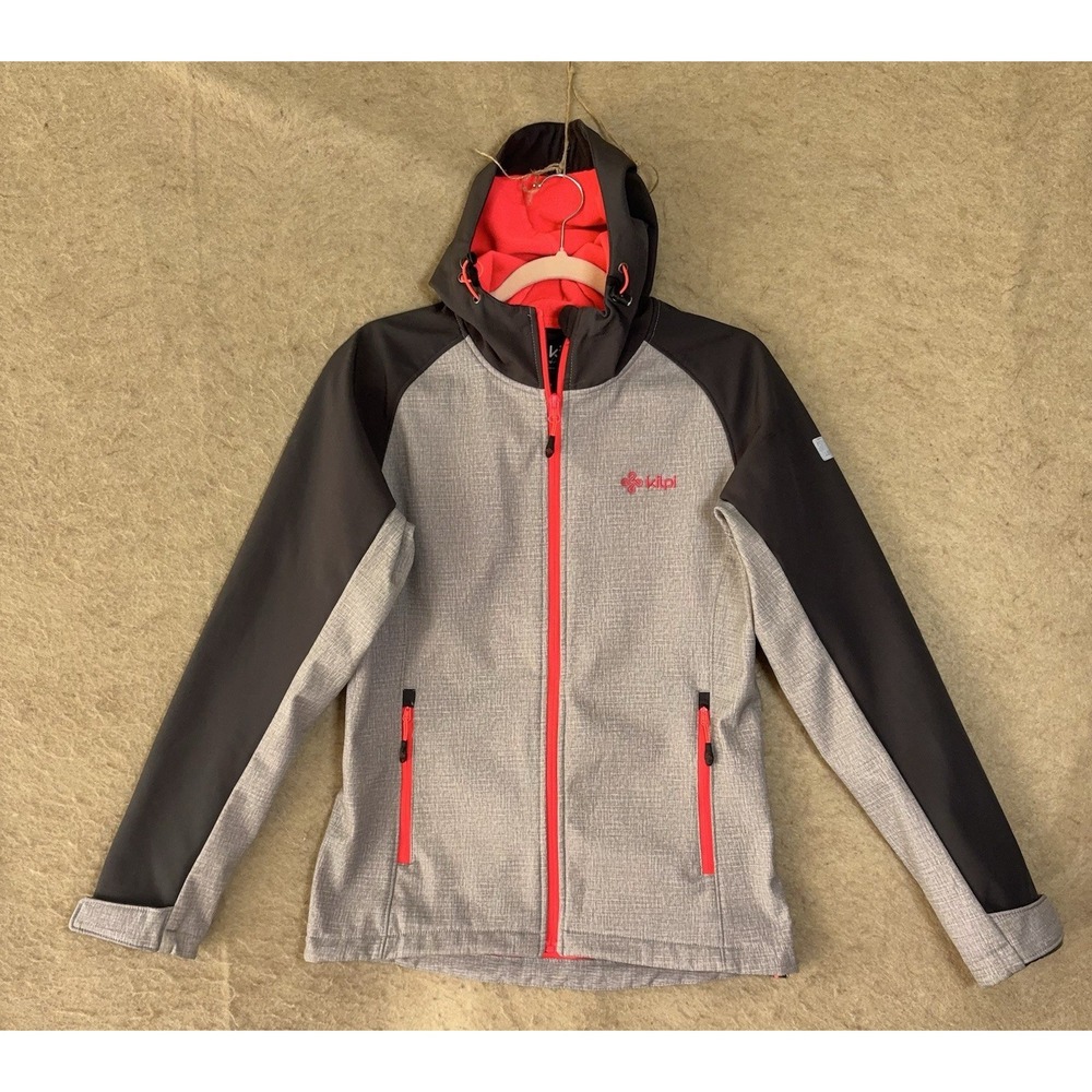 Kilpi Siberium 5000 SRC SS Hooded Jacket Womens Sz M Gray Full ZIp Pocket Ski - Picture 1 of 10